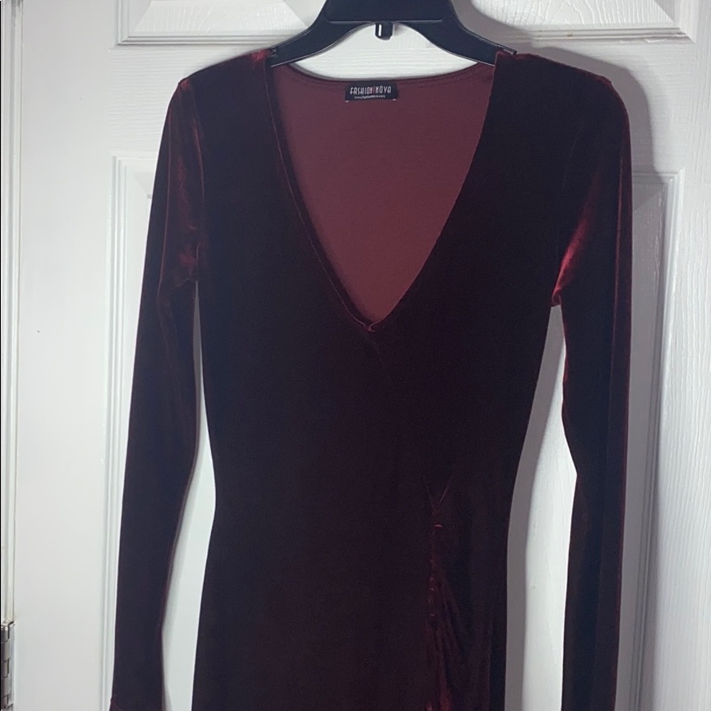 Maroon fashionnova dress